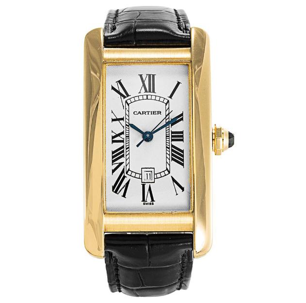 The luxury fake Cartier Tank Américaine watches made from 18k yellow gold.
