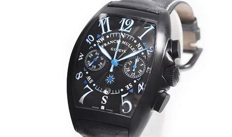 The black dials copy watches have luminant Arabic numerals.